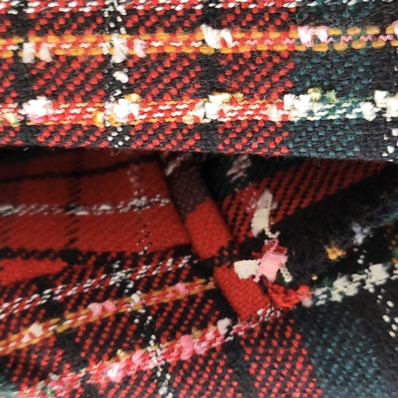 Rachel Zoe Tweed Plaid Red Black Jacket - Picture 9 of 17